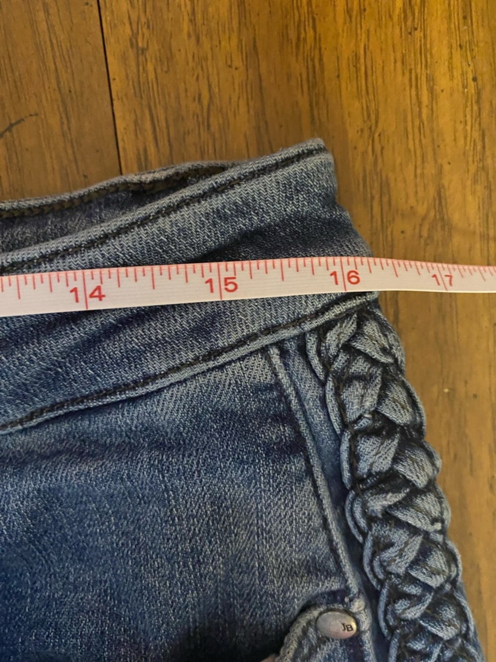 Judy Blue High Waist Cropped Jeans with Braided Side Trim Size 31 - Picture 11 of 13